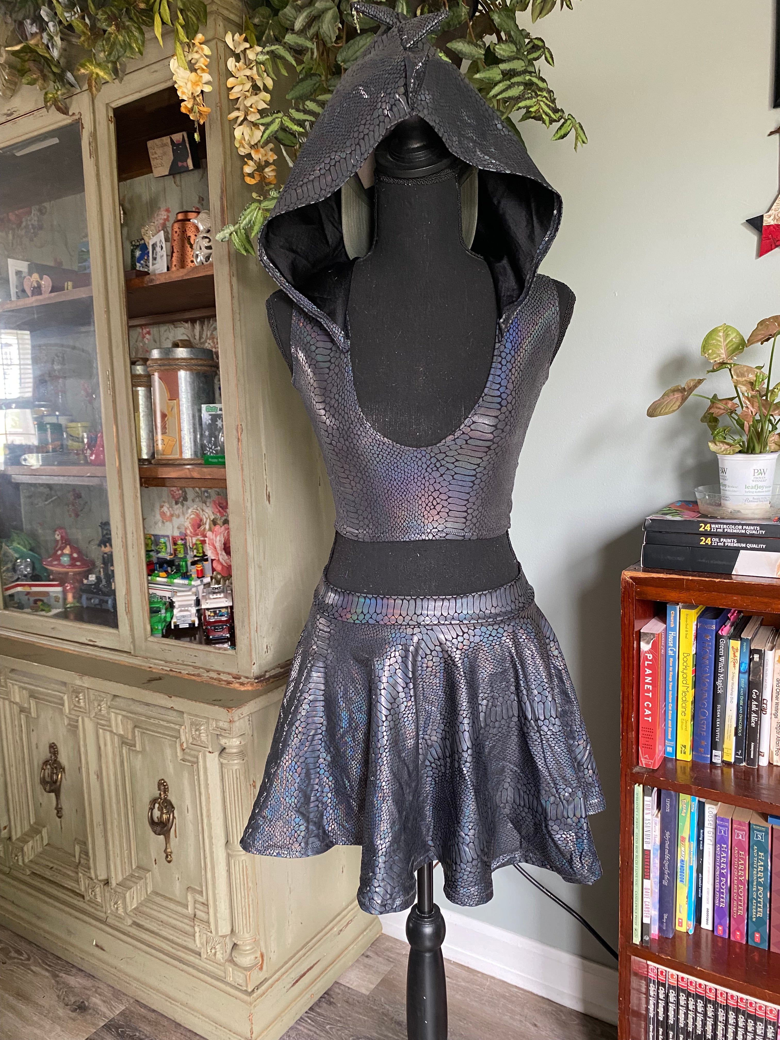 Spiked Hood and Skirt Set