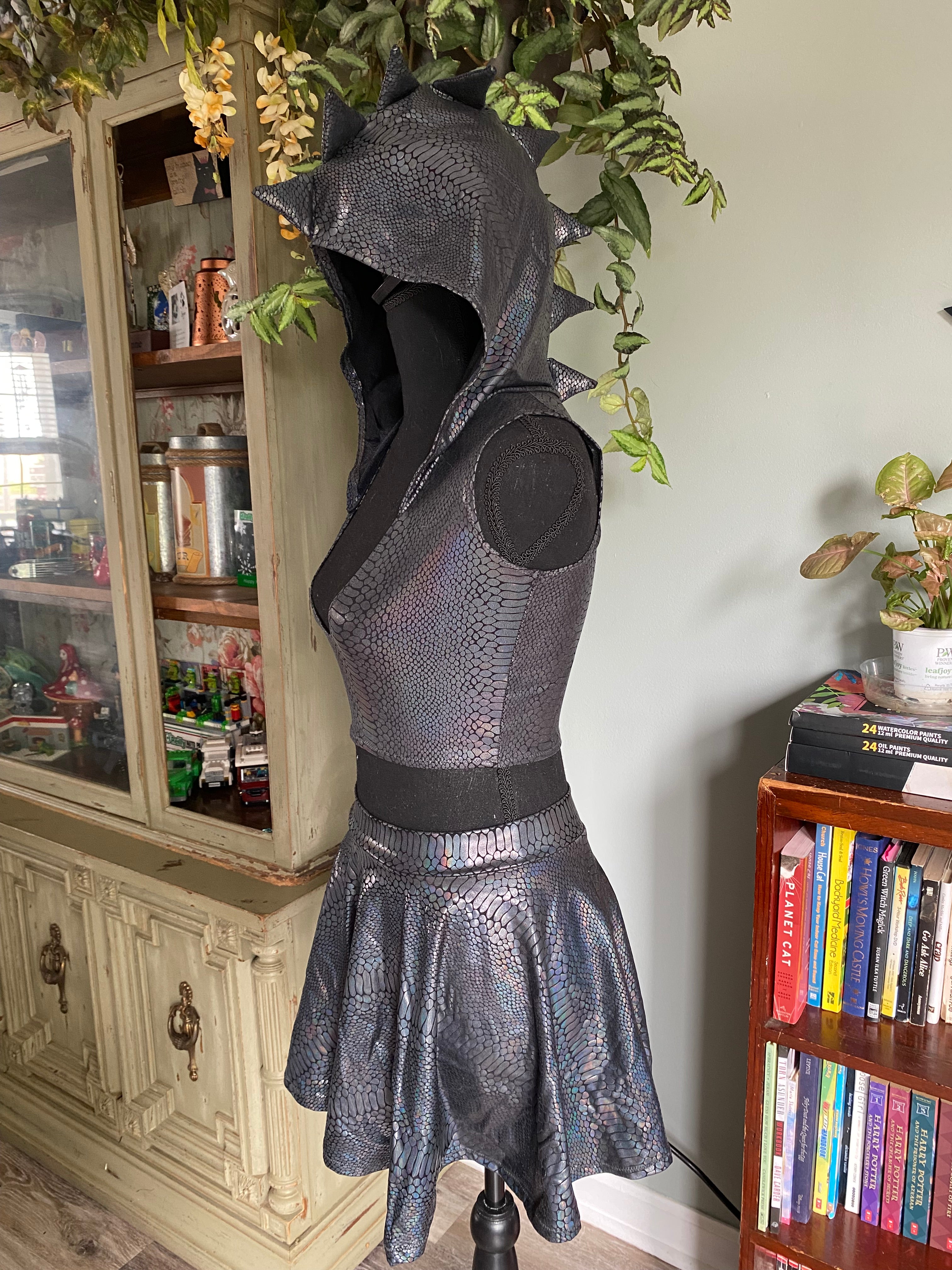 Spiked Hood and Skirt Set